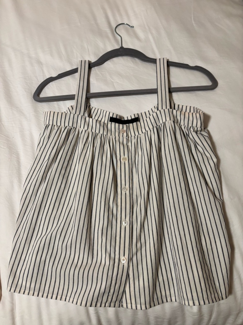 Jenni Kayne Button-Front Sleeveless Top - Cream & Blue stripe XS